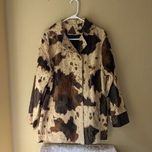 Trendy Cream and Brown Teddy Jackets with Plush Animal Print